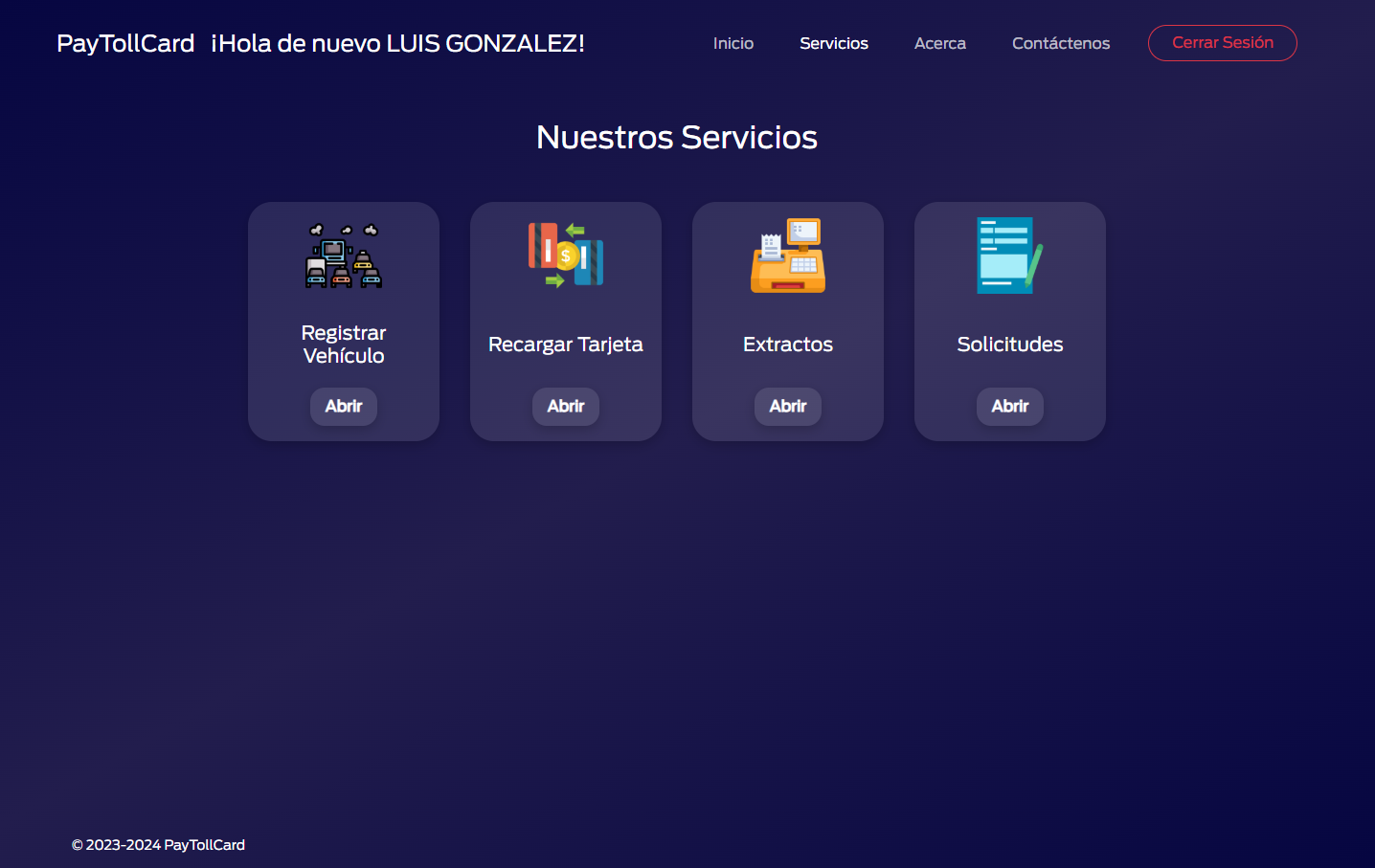Pantalla de PayTollApp 5