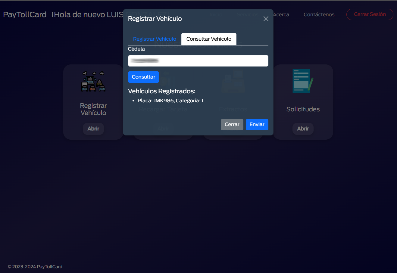 Pantalla de PayTollApp 7
