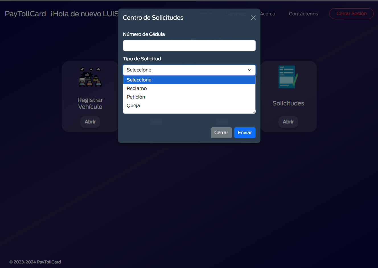 Pantalla de PayTollApp 12